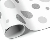 Elegante zilveren polka stippen cadeaupapier (Rol Hoek)