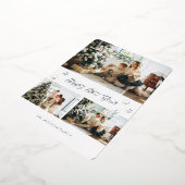 Elegante Zilveren Poot Foto Gelukkig Nieuwjaar Folie Feestdagenkaart (Gedraaid)