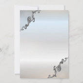 Elegante Zilveren Retro Border Zilveren Pensioen Kaart (Achterkant)