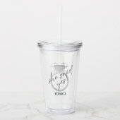 Elegante zilveren ring zei ze ja Verloving Acryl Drinkbeker (Voorkant)