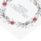 Elegante zilveren rode vrolijke kerst krans korte tafelloper (Hoek)