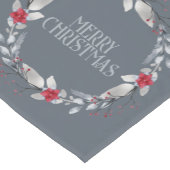 Elegante zilveren rode vrolijke kerst krans korte tafelloper (Hoek)