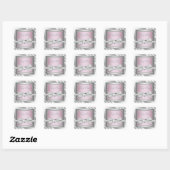 Elegante zilveren roze Baby showers Stickers (Vel)