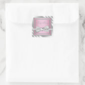 Elegante zilveren roze Baby showers Stickers (Tas)