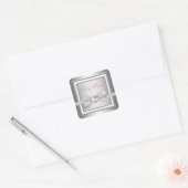 Elegante zilveren roze Baby showers Stickers (Envelop)