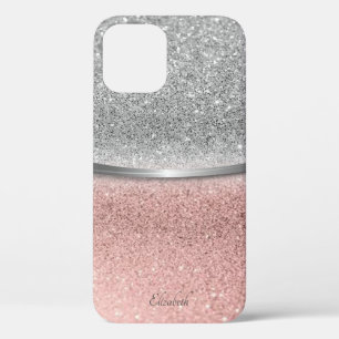 Elegante zilveren roze gouden glinster bokeh Case-Mate iPhone case