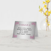 Elegante ZILVEREN ROZE tafel nummer sjabloon bruil (Gele Bloem)