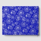 Elegante zilveren Rozen op Royal Blue Gastenboek (Achterkant)