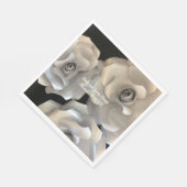 Elegante Zilveren Rozen Servet (Hoek)