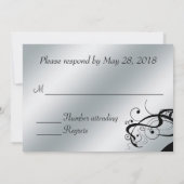 Elegante Zilveren RSVP Kaart (Achterkant)