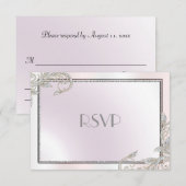 Elegante Zilveren RSVP Kaartje (Voorkant / Achterkant)