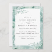 Elegante zilveren salie Waterverf botanische bruil Kaart (Voorkant)