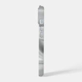 Elegante Zilveren Satijn Zijde Aangepaste Hoes voo iPhone 15 Case (Linkerkant)