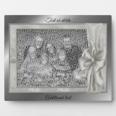 Elegante Zilveren Satijnen Strik Maak Je Eigen Fot Fotoplaat (Voorkant)