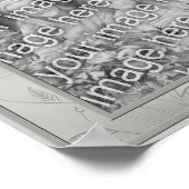 Elegante zilveren satijnen strik Voeg uw foto toe  Poster (Hoek)