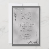 Elegante zilveren schrijfrol Art Deco uitnodiging (Voorkant)