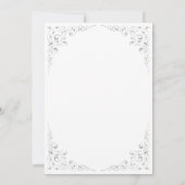 Elegante zilveren script botanische kader trouw kaart (Achterkant)
