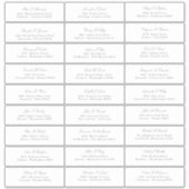 Elegante zilveren script gastnamen adres sticker (Voorkant)