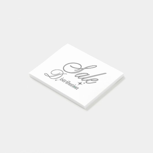 Elegante zilveren script professionele Post-it-not Post-it® Notes (Schuin)