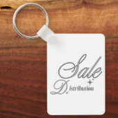 Elegante Zilveren Script Sleutelhanger (Voorkant)