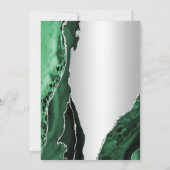 Elegante zilveren smaragdgroene agaat 80e verjaard kaart (Achterkant)