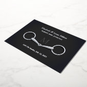 Elegante Zilveren Snaffle Bit Equestrian Monogram Folie Uitnodiging (Gedraaid)