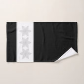 Elegante zilveren sneeuwvlok op zwart handdoek (Handdoek)