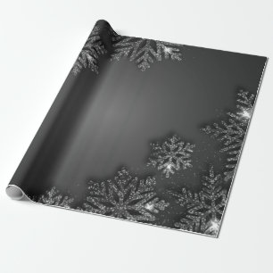 Elegante Zilveren Sneeuwvlok Vakantie Cadeaupapier