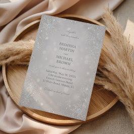 Elegante Zilveren Sneeuwvlok Winterpracht Kaart