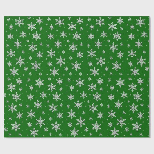 Elegante zilveren sneeuwvlok | wintervakantie cadeaupapier (Vlak)