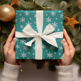 Elegante Zilveren Sneeuwvlok | Wintervakantie  Cadeaupapier