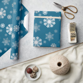 Elegante zilveren sneeuwvlokken oceaaninpakpapier cadeaupapier