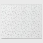 Elegante zilveren sneeuwvlokken witte kerst cadeaupapier (Vlak)
