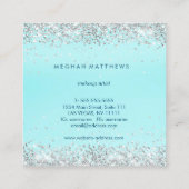 Elegante zilveren Sparkle Beauty Stylist Vierkante Visitekaartje (Achterkant)