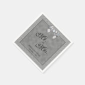 Elegante zilveren & stijlvolle glitter bruiloft servet (Hoek)