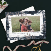 Elegante zilveren takken foto kerst Kaarten