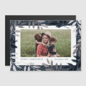 Elegante zilveren takken foto kerst Kaarten (Voorkant / Achterkant)