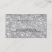 Elegante zilveren tinten Glitter & Sparkles Visitekaartje (Achterkant)