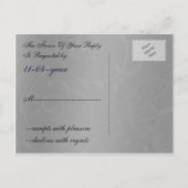 elegante zilveren turquoise pauw bruiloft RSVP Uitnodiging Briefkaart (Achterkant)