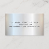 Elegante zilveren veren veer notaris zilveren glit visitekaartje (Achterkant)