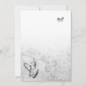 Elegante zilveren vlinder Spaanse Quinceanera Kaart (Achterkant)