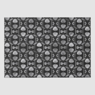 Elegante Zilveren Waaiers Grid Art Deco Patroon On Tissuepapier