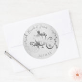 Elegante Zilveren Wagens Witte Verhalenboek Konink Ronde Sticker (Envelop)