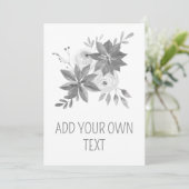 Elegante zilveren waterverf persoonlijke uitnodigi kaart (Staand voorkant)