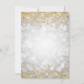 Elegante Zilveren Winter Diamanten Kerst Goud Kaart (Achterkant)