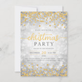 Elegante Zilveren Winter Diamanten Kerst Goud Kaart (Voorkant)