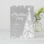 Elegante zilveren winter kerstboom vakantie kaart (Staand voorkant)