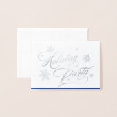 Elegante zilveren zakelijke feestdag uitnodiging (Voorkant met envelop)