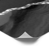 Elegante zilveren zwarte agaat bruiloft zitgrafiek poster (Hoek)