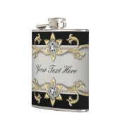 Elegante zilveren zwarte en gouden fles heupfles (Links)